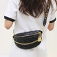 bolsa cruzada xadrez elegante e fashion para a cintura