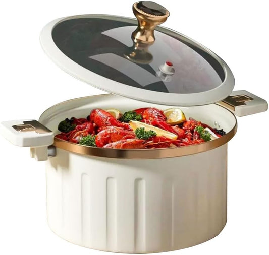 Panela de Pressão Micro com Design Nórdico Deslizante, Anti-transbordamento, 8L, Compatível com Múltiplos Fogões
