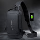 Mochila Peitoral Masculina Antifurto com USB — Impermeável e com Fecho de Código (Sling Bag)