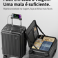 Mala ABS+PC com Abertura Lateral + USB/Type-C + Suporte Celular | Rodas 360°