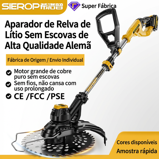 Roçadora Elétrica Profissional Sem Fio 1880W - Motor Brushless e Kit de Lâminas 9"